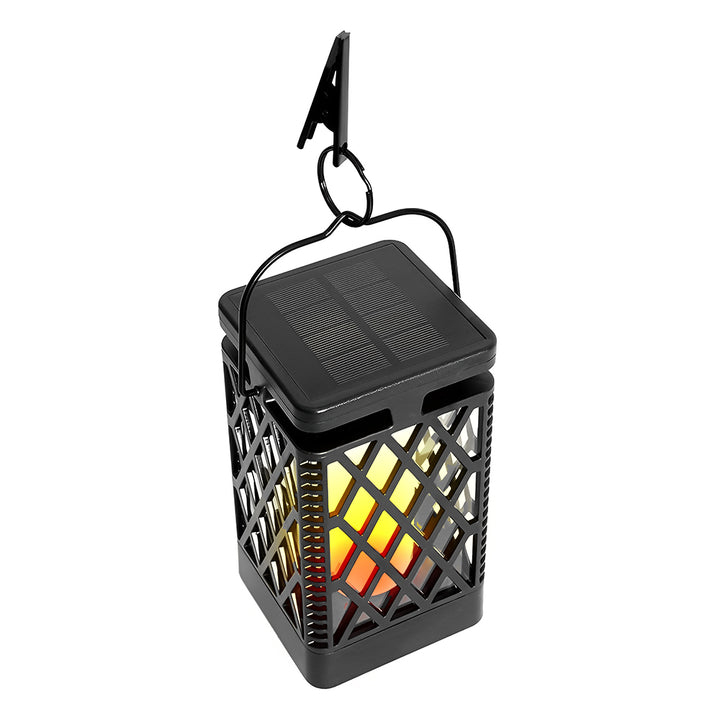 LUMIRO 2 Pack Flickering Flame Solar Garden Pendant Lights - Realistic Flames