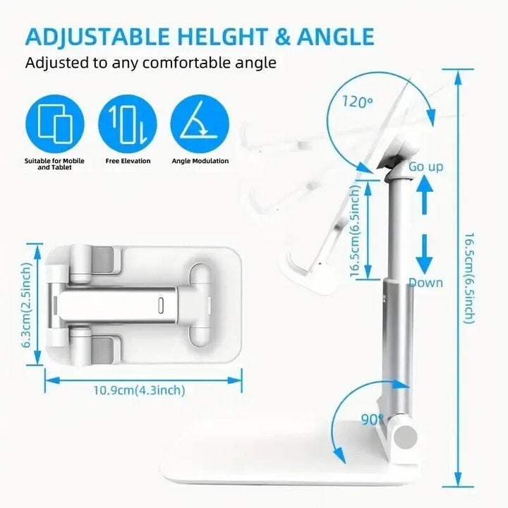 Foldable Mobile Phone & Tablet Holder Stand | Flexible Adjustable Desktop Mount